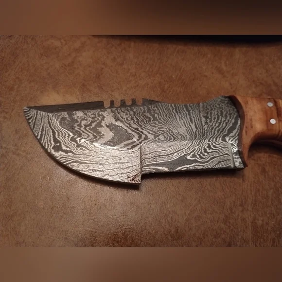 New Damascus steel blade men's hunting knife with sheath - Picture 3 of 10